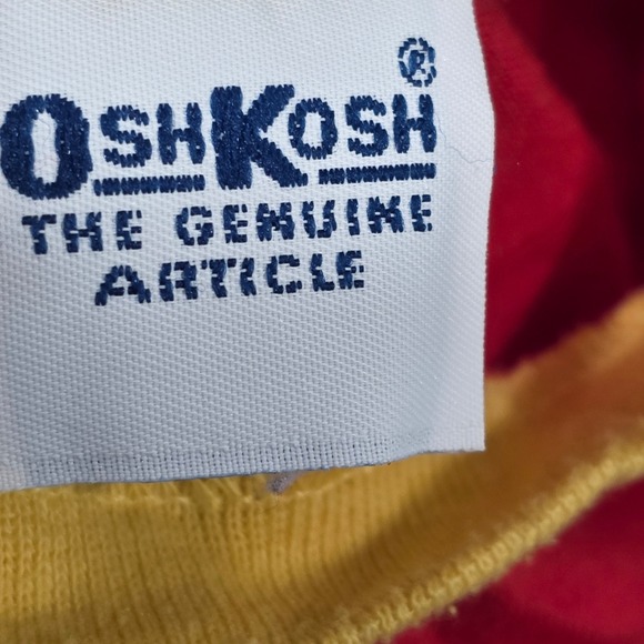 Vintage 1980s OshKosh B'gosh Red Long Sleeve Shirt 3-6 Months Frog Lion Applique - Picture 5 of 9